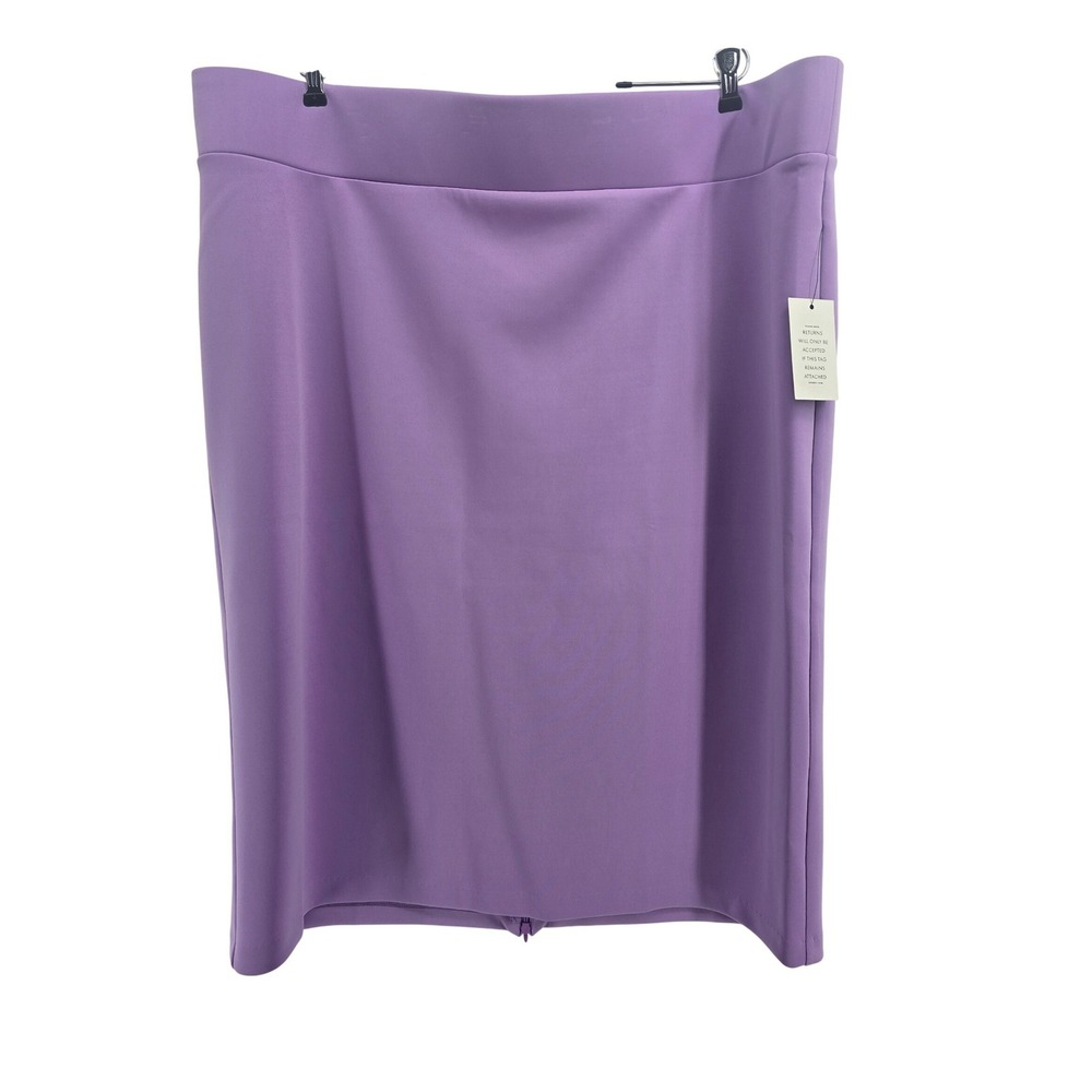 Eloquii Skirt Womens 26 Pencil Lavender Purple Scuba Knit Back Vent NEW